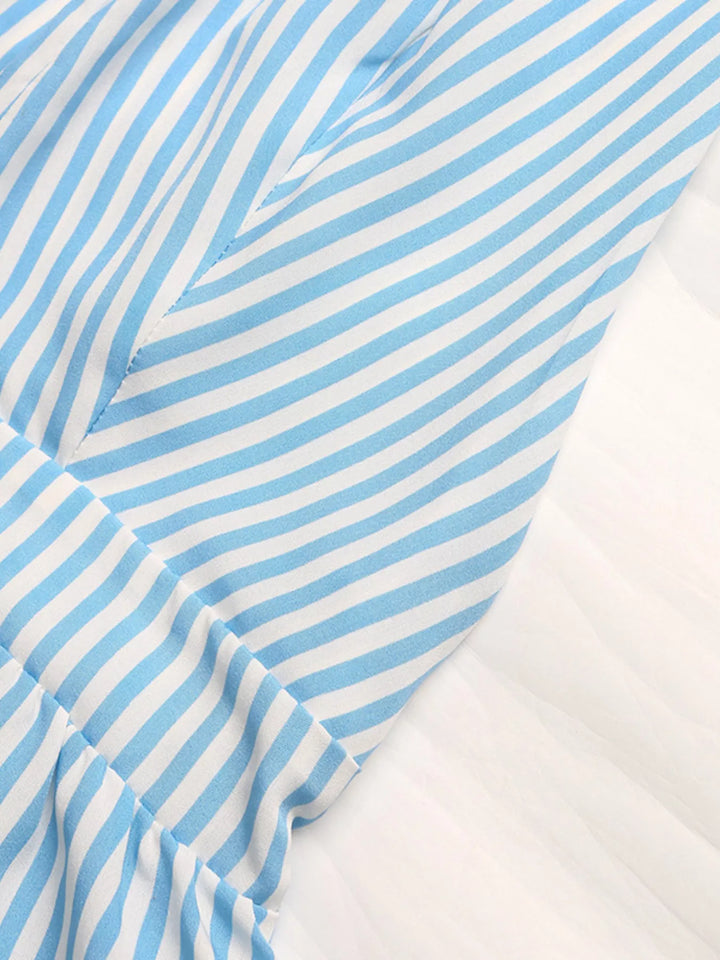 Crisscross Back Striped Romper