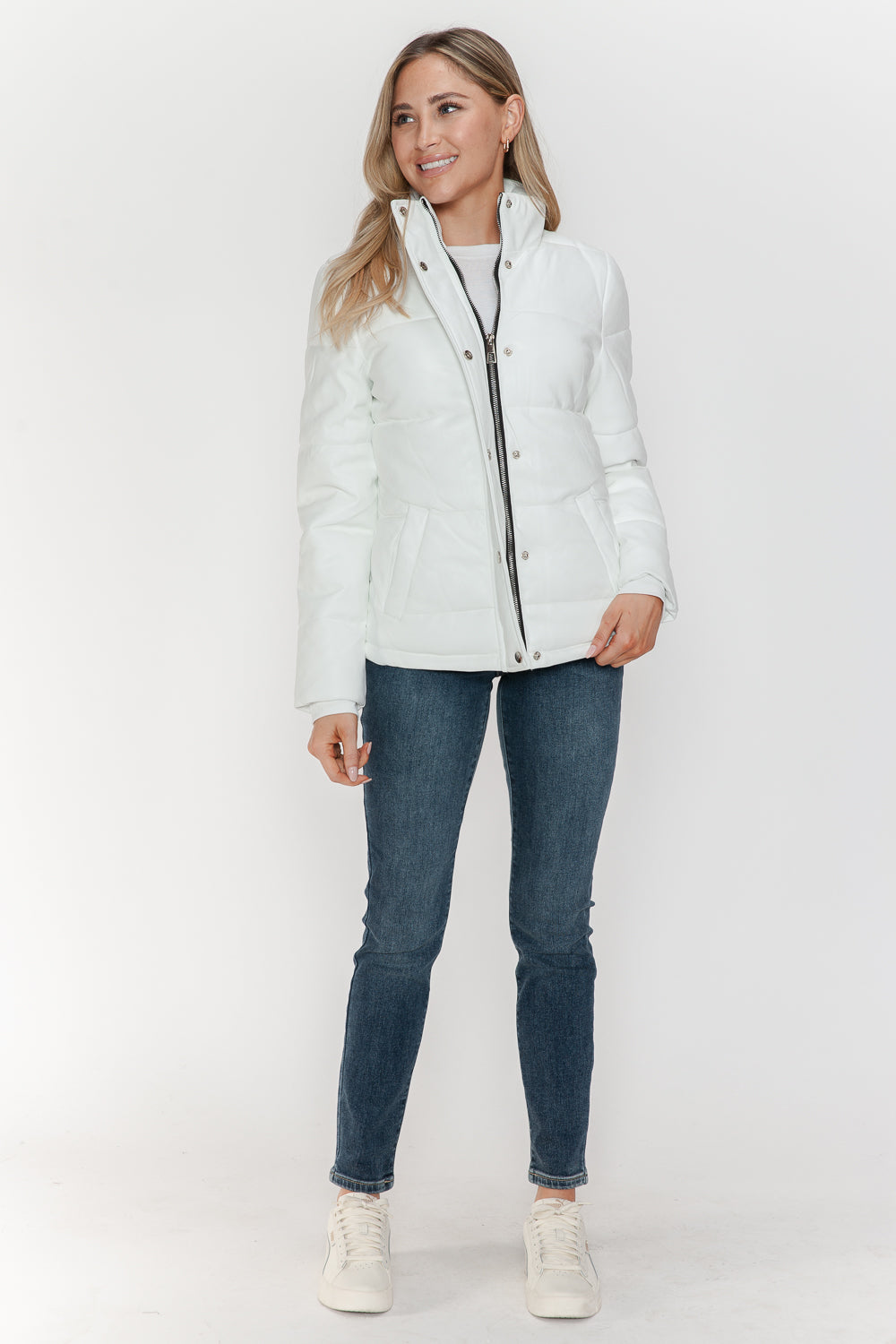 Ymi Pocketed Zip Up Turtleneck Puffer Jacket 1