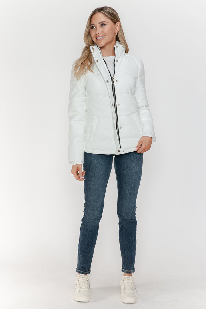 Ymi Pocketed Zip Up Turtleneck Puffer Jacket 1