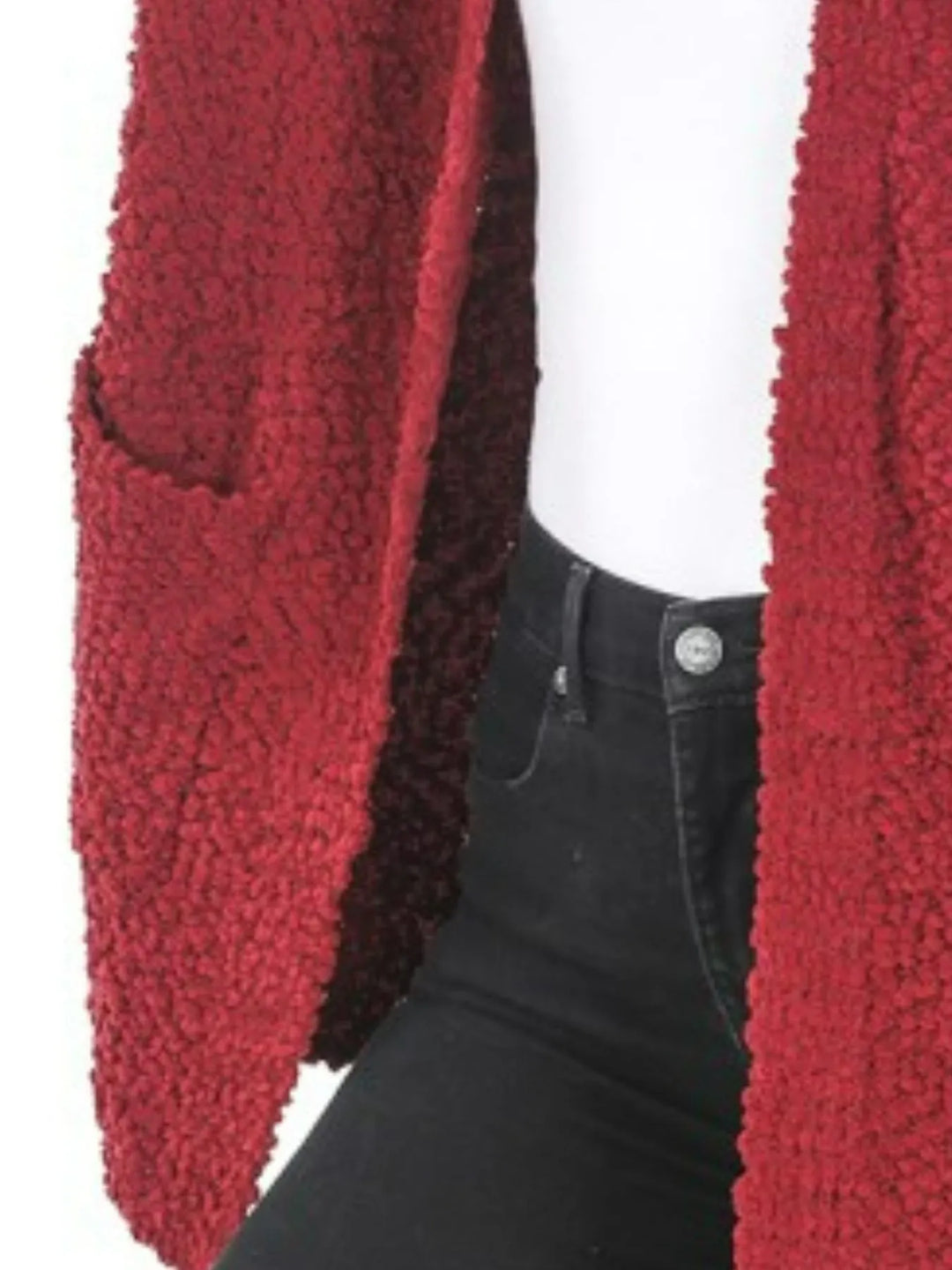 Cabernet Zenana Long Sleeve Popcorn Sweater Cardigan With Pockets 5