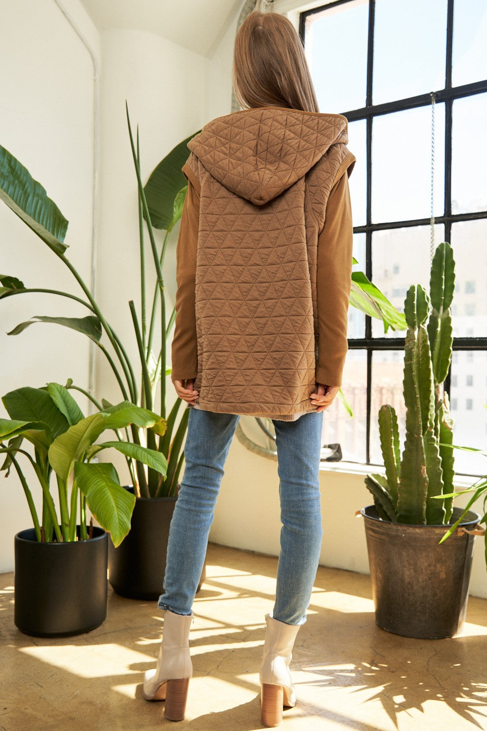 Solid Long Sleeve Zipper Front Hoodie Jacket | Anekay