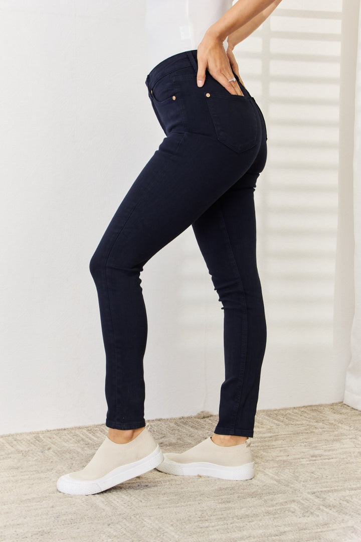 NAVY Judy Blue Full Size Garment Dyed Tummy Control Skinny Jeans