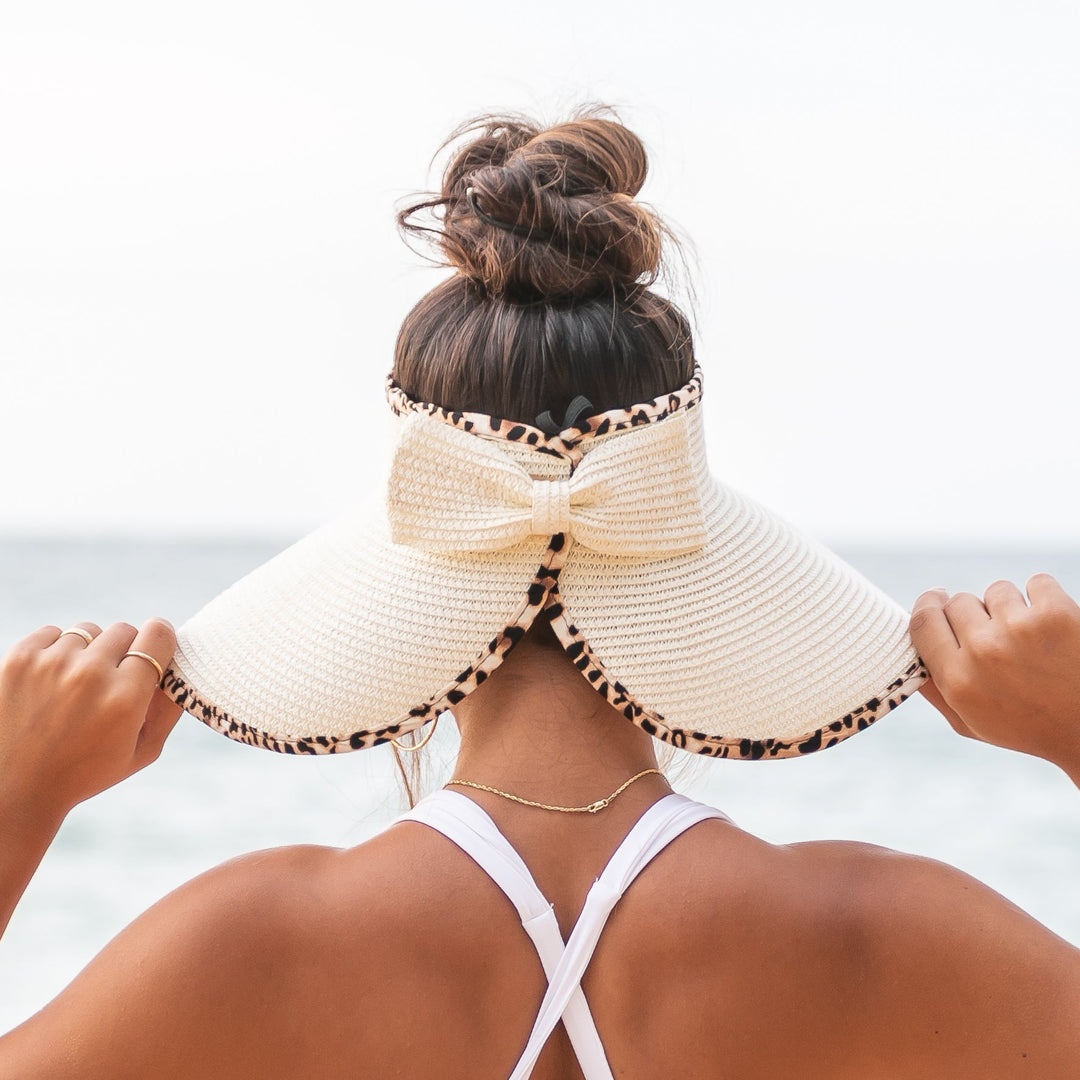 Leopard Trim Foldable Bow Visors 1