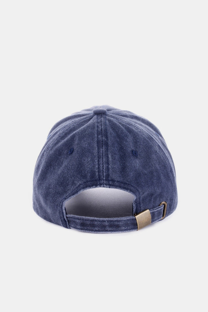 New York Red Zenana Washed Embroidered City Baseball Cap