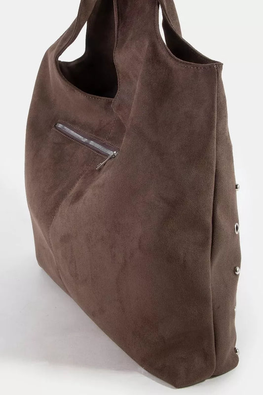 Lbr Fame Large Grommeted Suede Shoulder Bag