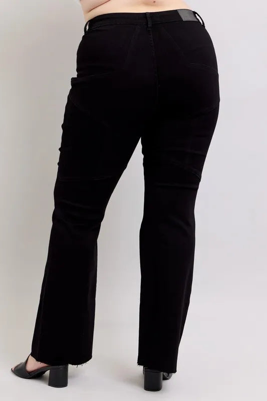 Bk Judy Blue Full Size High Waist Star Seam Detail Flare Plus Size