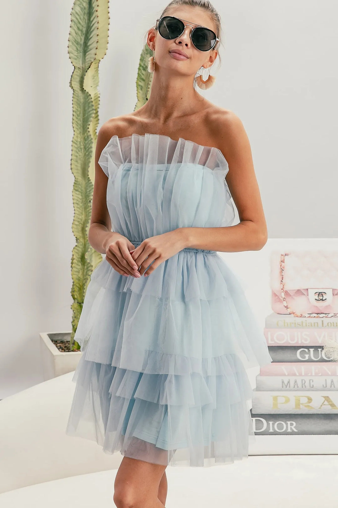 Bibi Sleeveless Layered Organza Dress