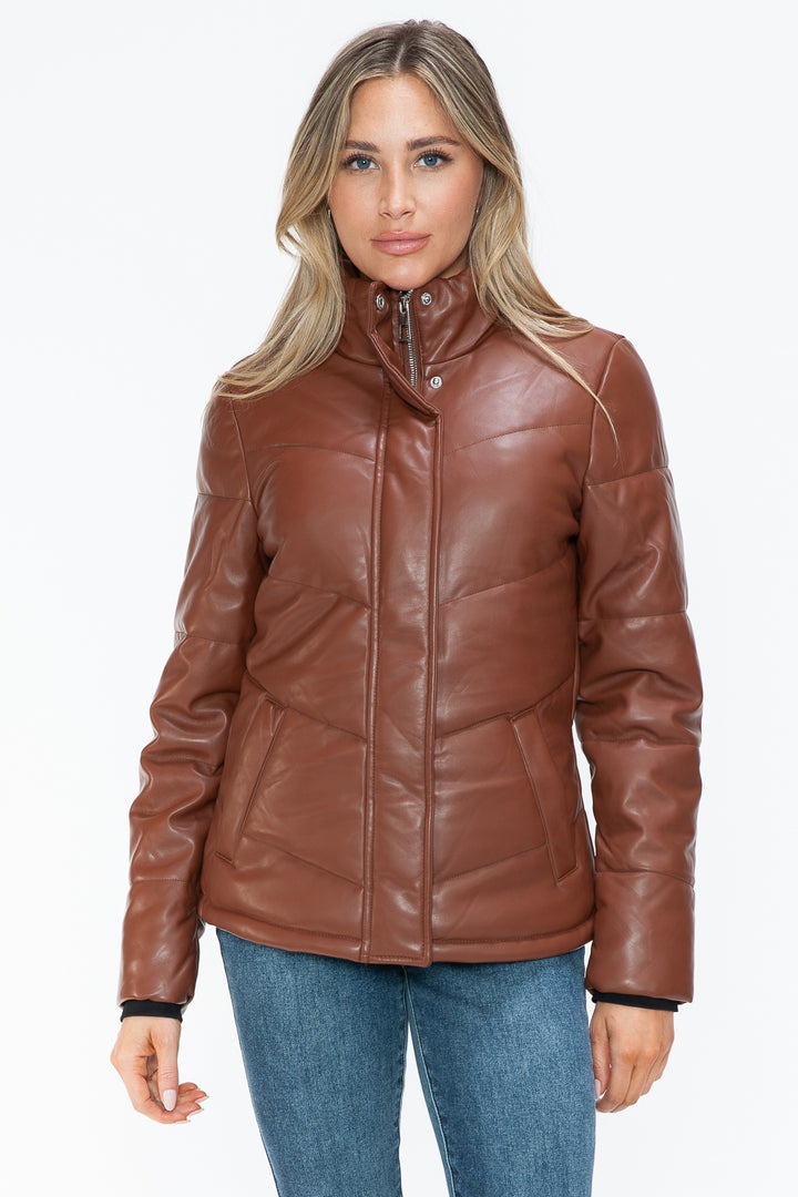 Snobbish Pocketed Zip Up Turtleneck Puffer Jacket 1