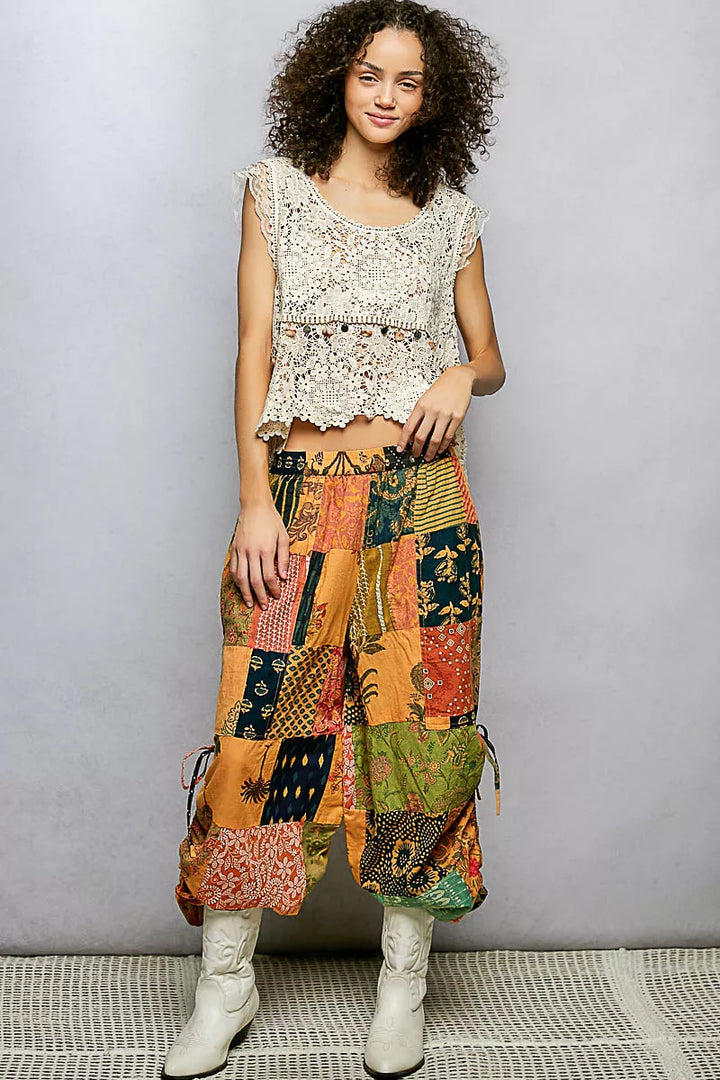 Pol Lace Trim Openwork V Neck Crochet Tank With Scalloped Edge