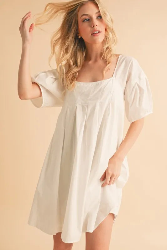 Aemi Co Square Neck Babydoll Dress With Pockets 1