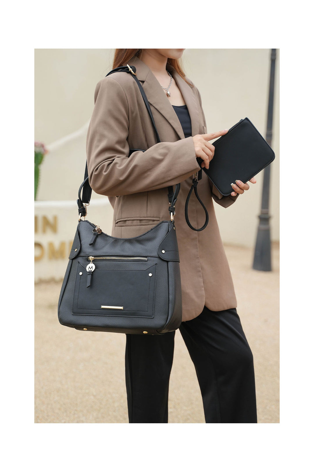 Light Blue Mkf Maeve Shoulder Bag With Wristlet By Mia K
