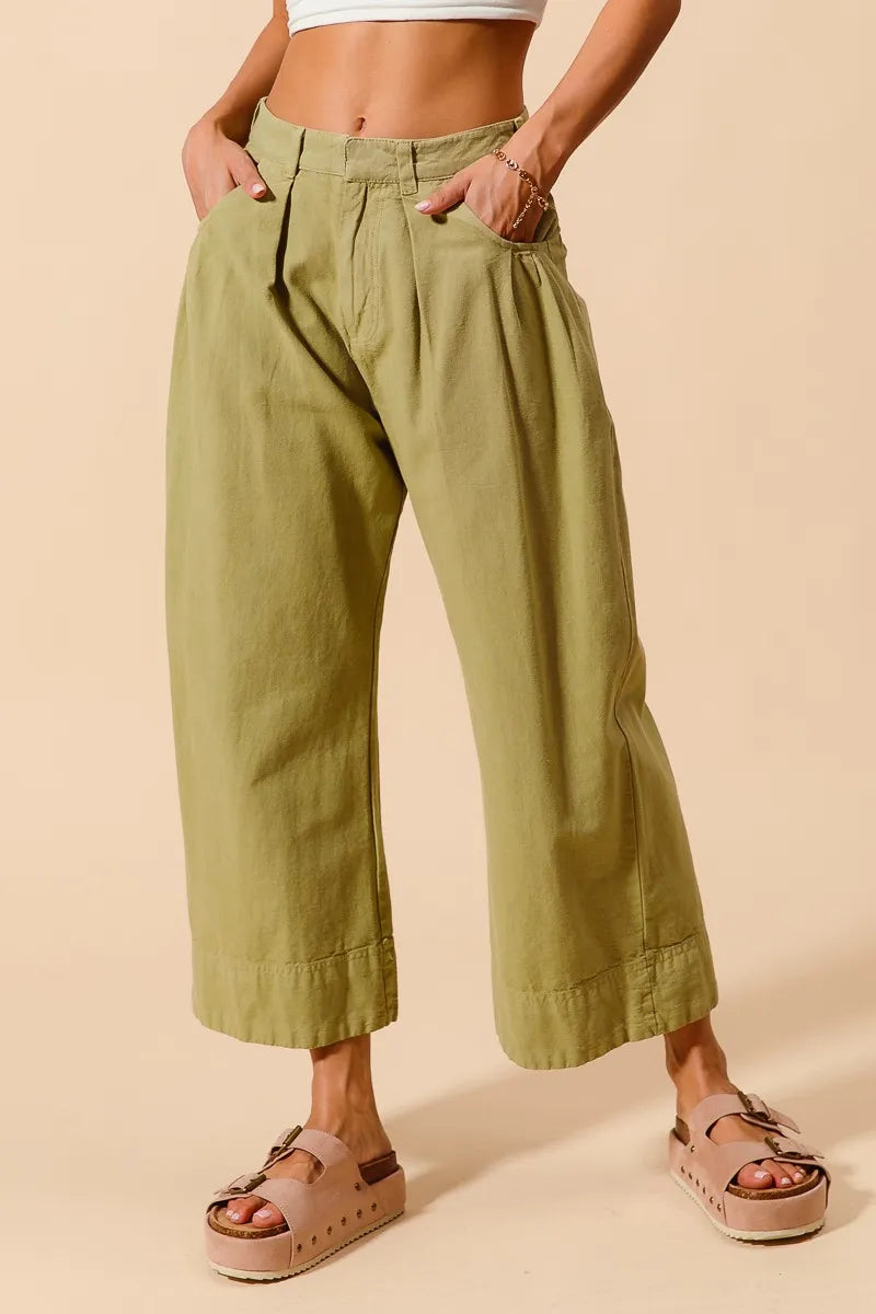 So Me Mid Rise Wide Leg Chino Pants With Pockets 1
