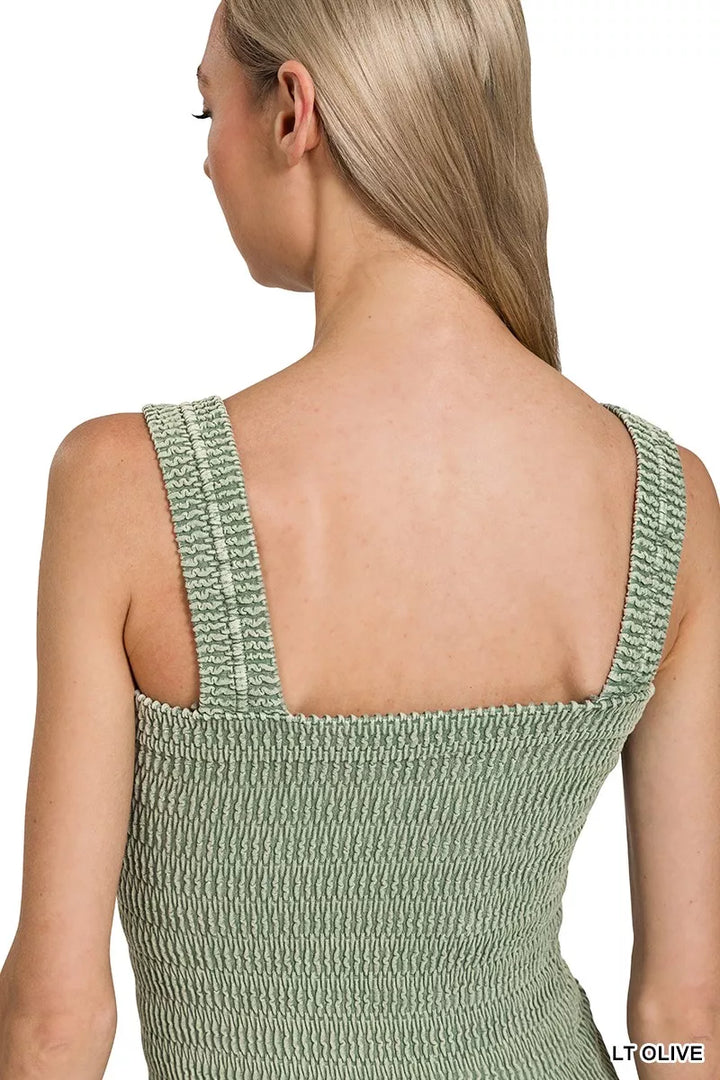 Zenana Seamless Winkle Stone Washed Tank Top 1