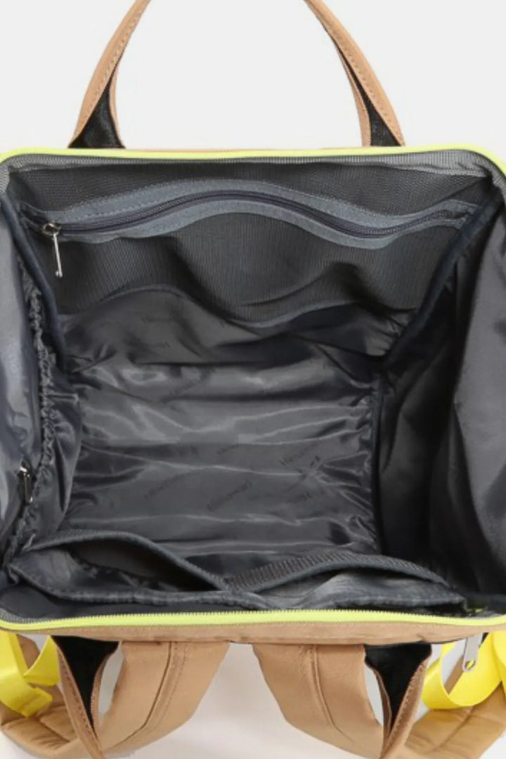 Himawari Contrast Waterproof Backpack Bag With Reinforced Edges
