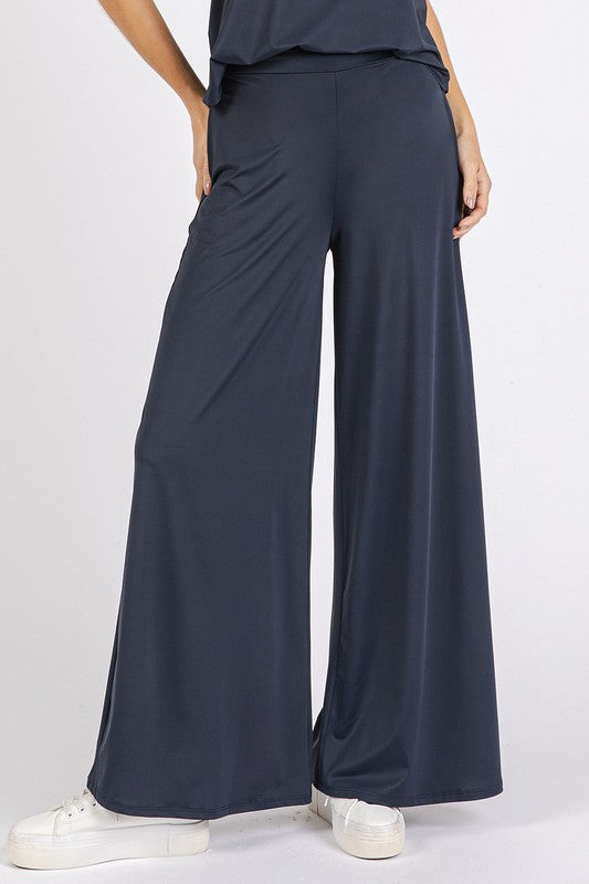 Midnight Mittoshop Yoga Air Stretch Elastic Waist Wide Leg Pants