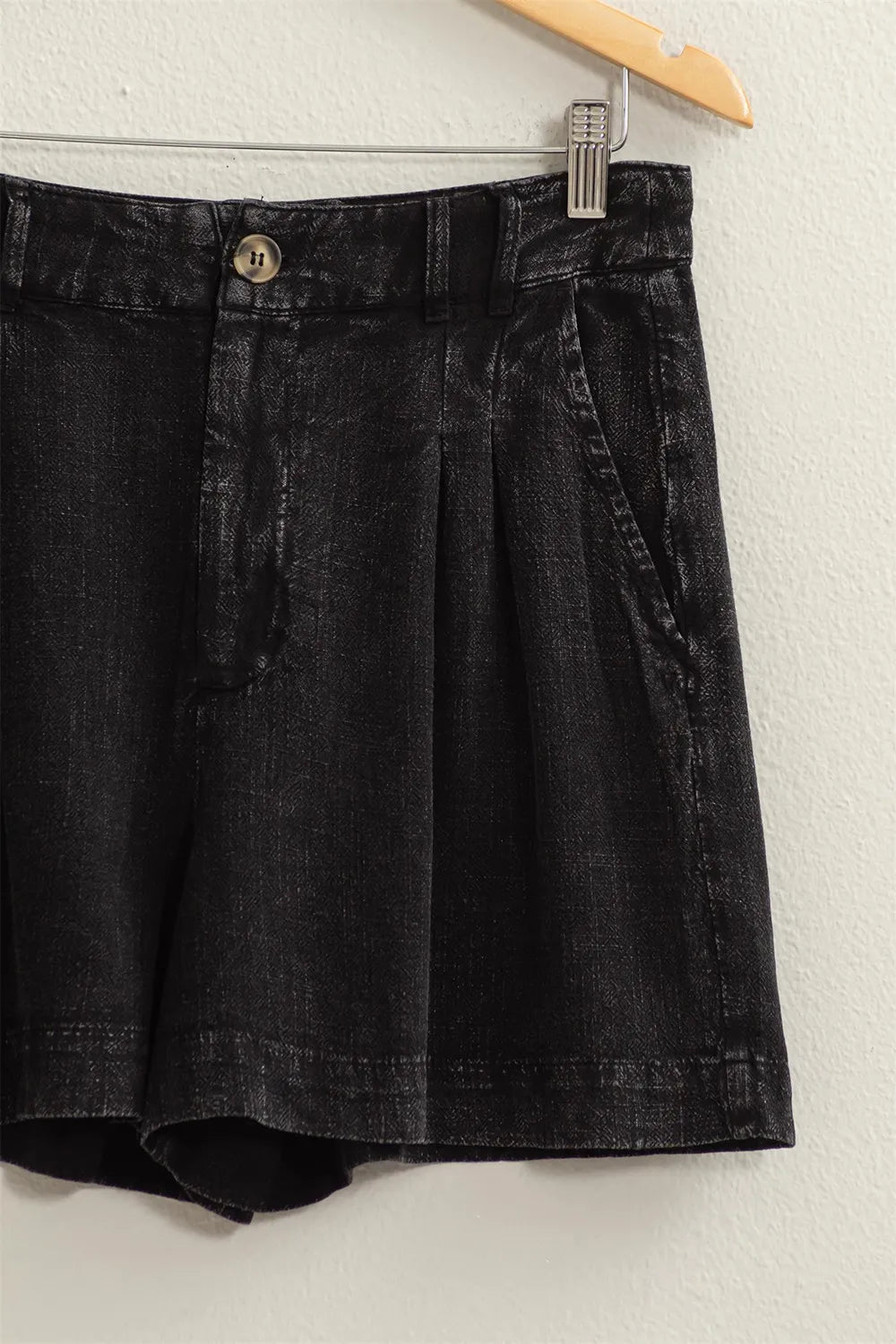 Hyfve High Waist Pleated Linen Shorts