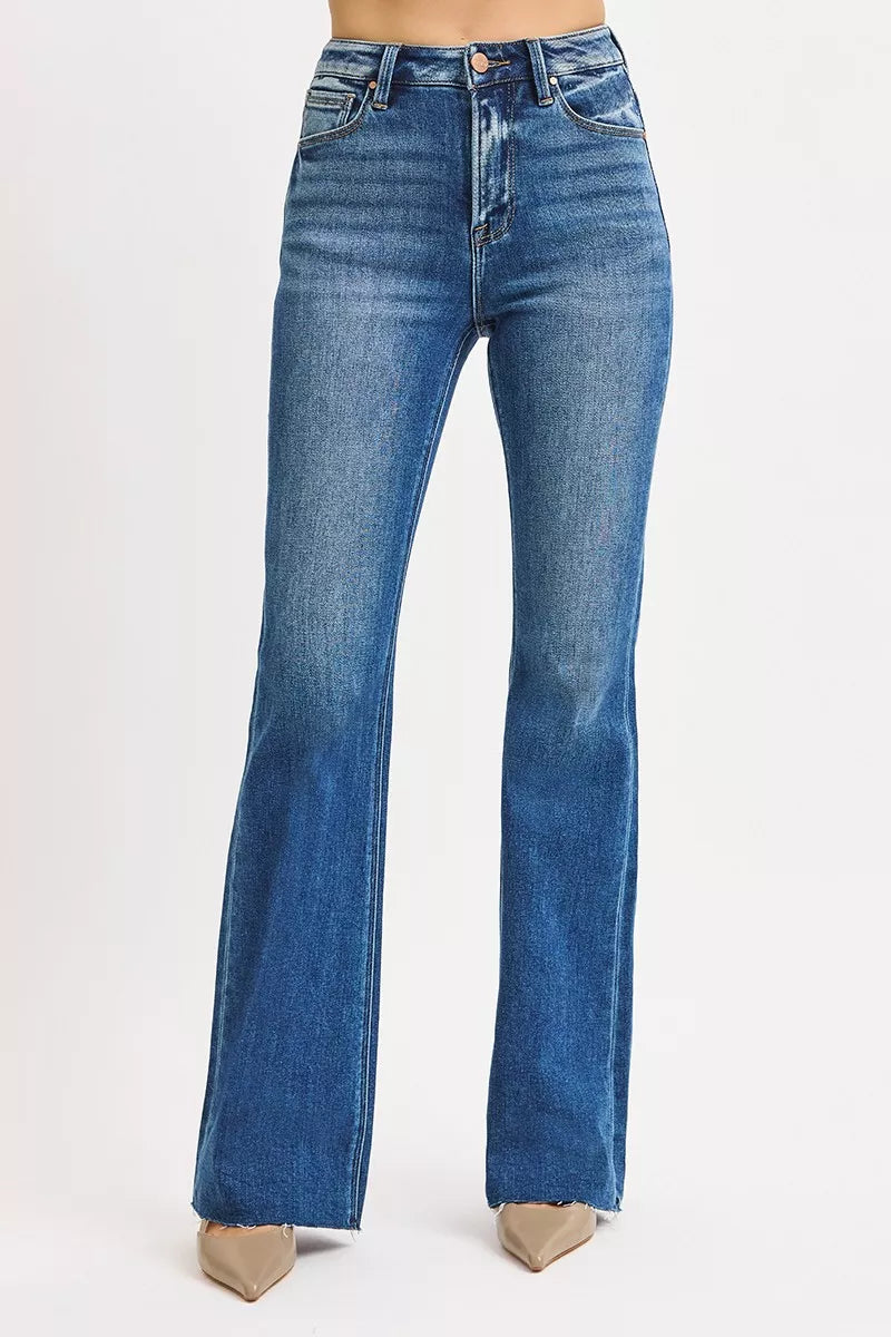 Dark Risen High Rise Flare Jeans