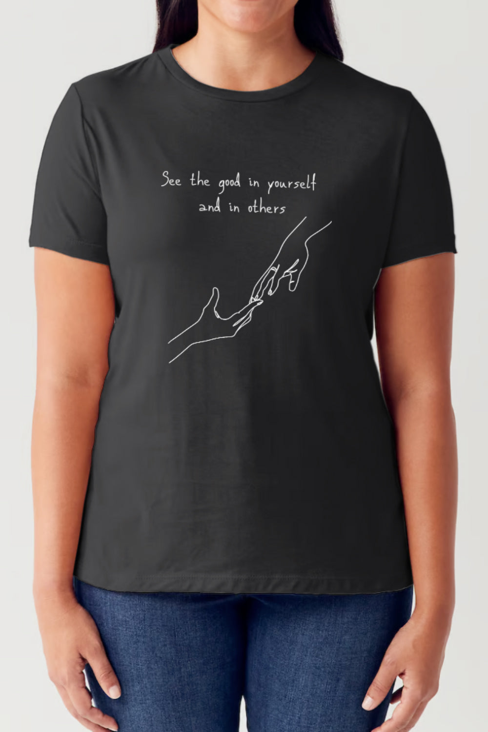 White Simply Love Full Size Slogan Graphic Short Sleeve Tubular T Shirt