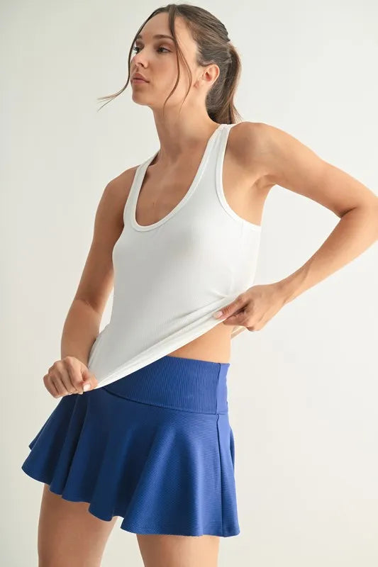 Basic White Mono B Slim Fit Scoop Neck Tank