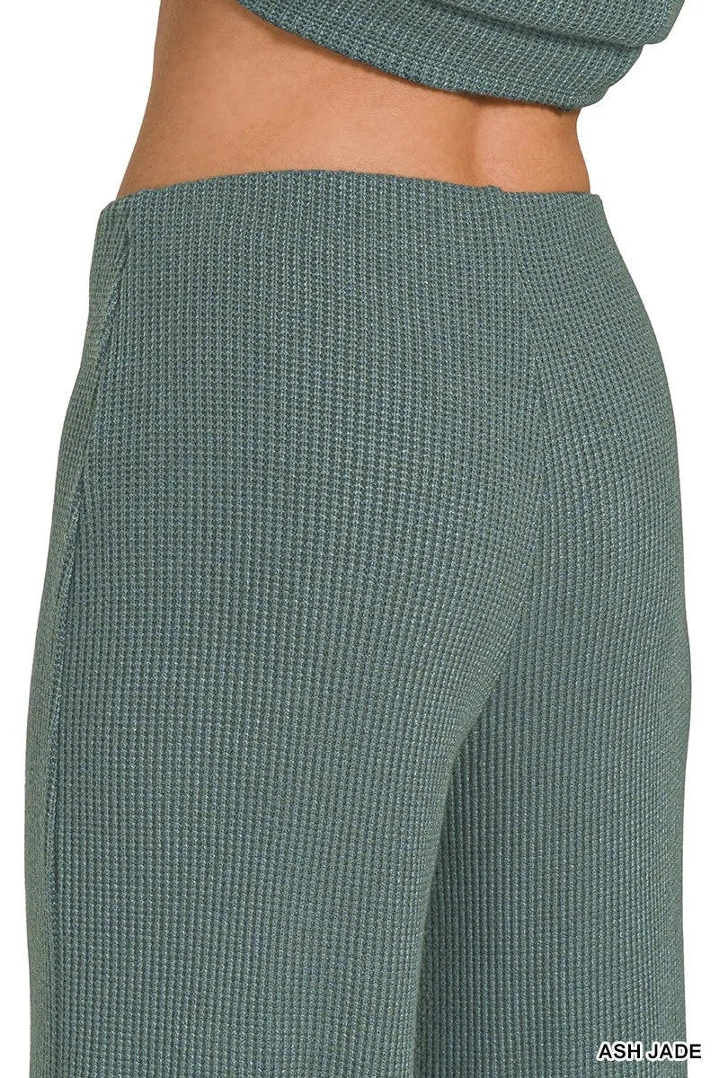 Zenana Mock Neck Top And Pants Sweater Set