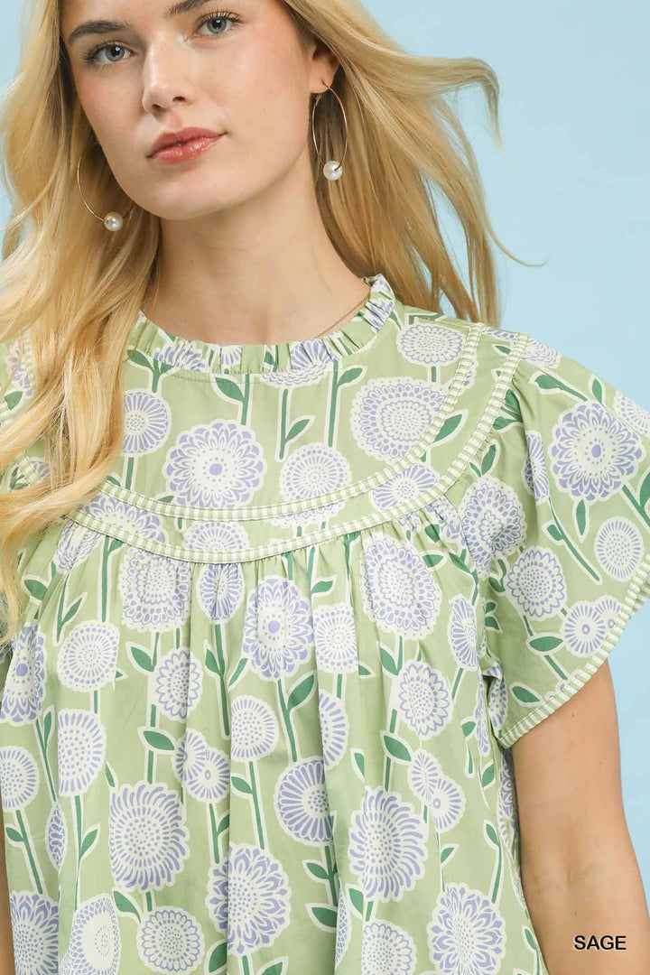 Umgee Floral Print Tiered Babydoll Dress 1