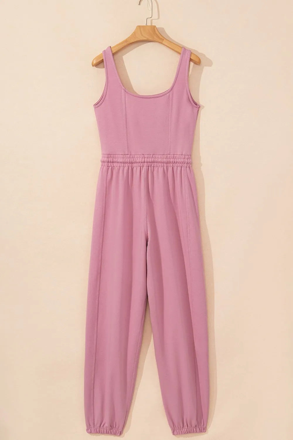 Elastic Waist Sleeveless Square Neck Jumpsuit