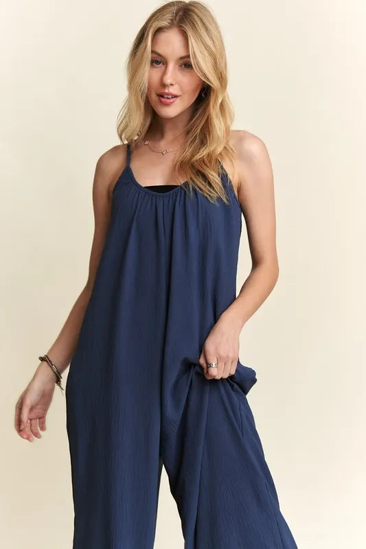 Adora Wide Leg Casual Cami Jumpsuit