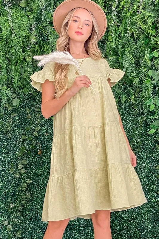 And The Why Cotton Gauze Baby Doll Casual Dress