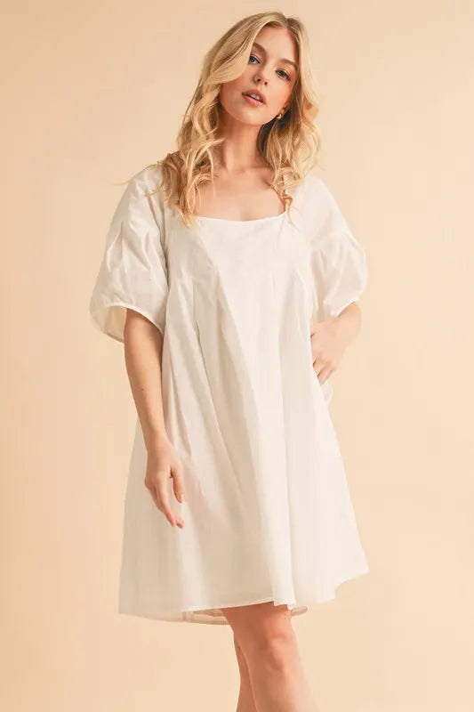 Aemi Co Square Neck Babydoll Dress With Pockets 1