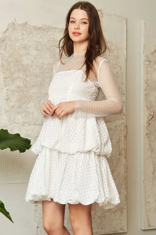 Davi Dani Checker Print Side Pockets Textured Mini Dress