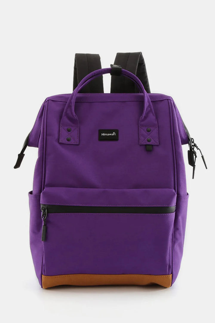 Purple Himawari Waterproof Canvas Travel Backpack Bag With Usb Port