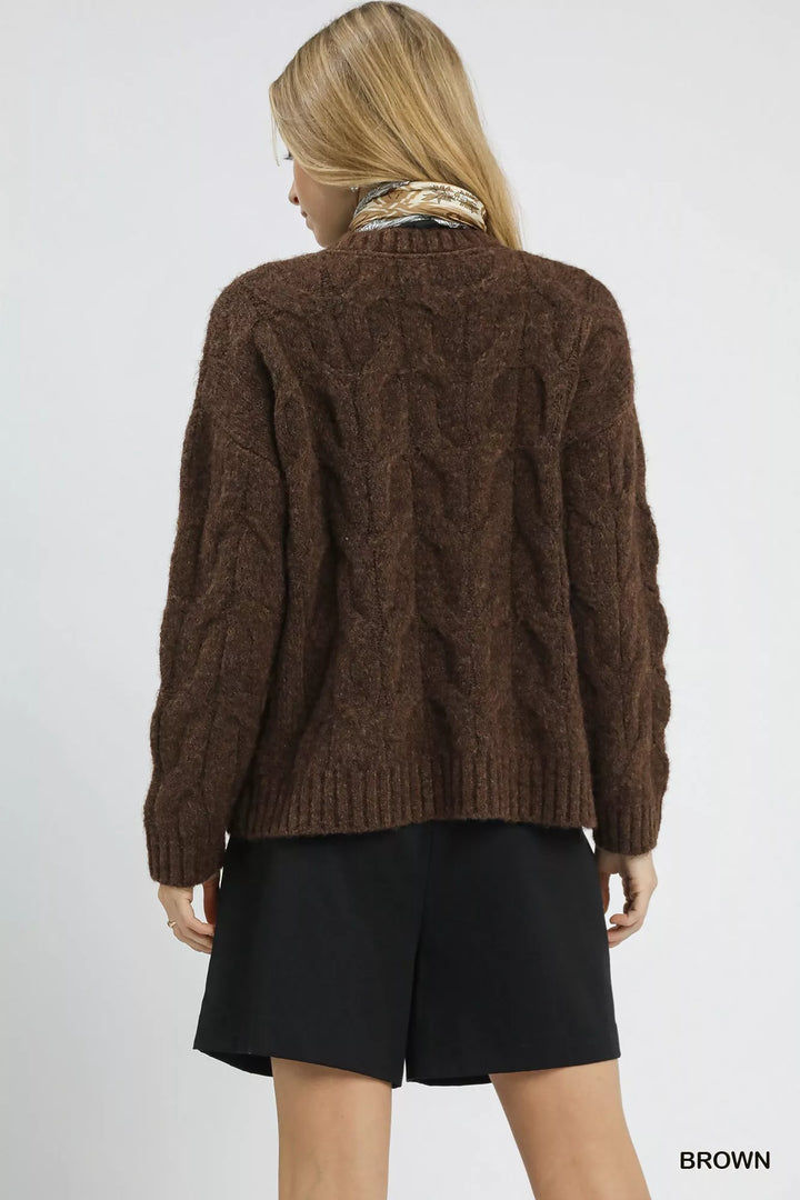 Umgee Cable Knit Cozy Sweater