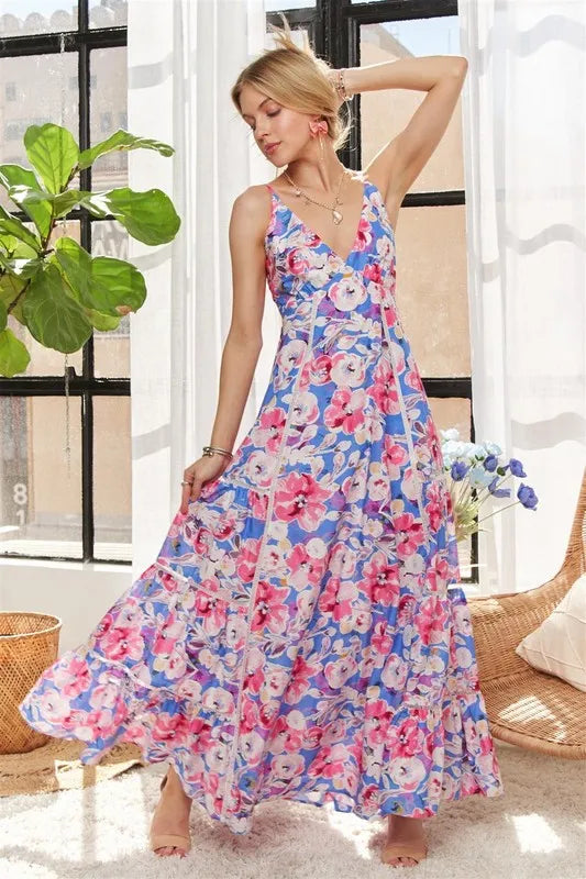Adora Bow Back Floral Cami Dress