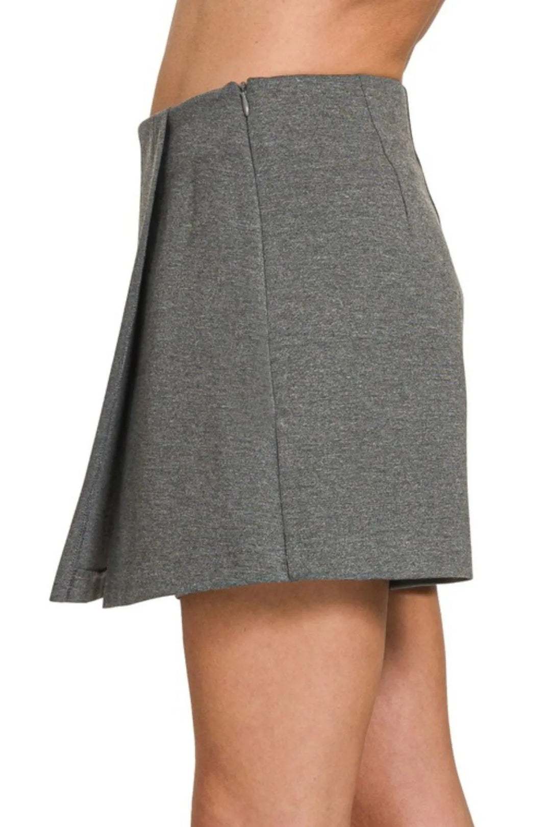 Grey Zenana Wrap Front Skort