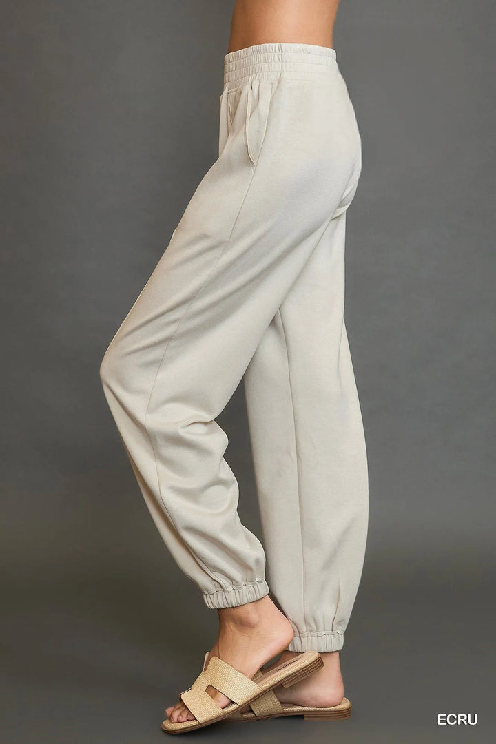 Umgee Drawstring Jogger Pants With Front Seam Detail 3