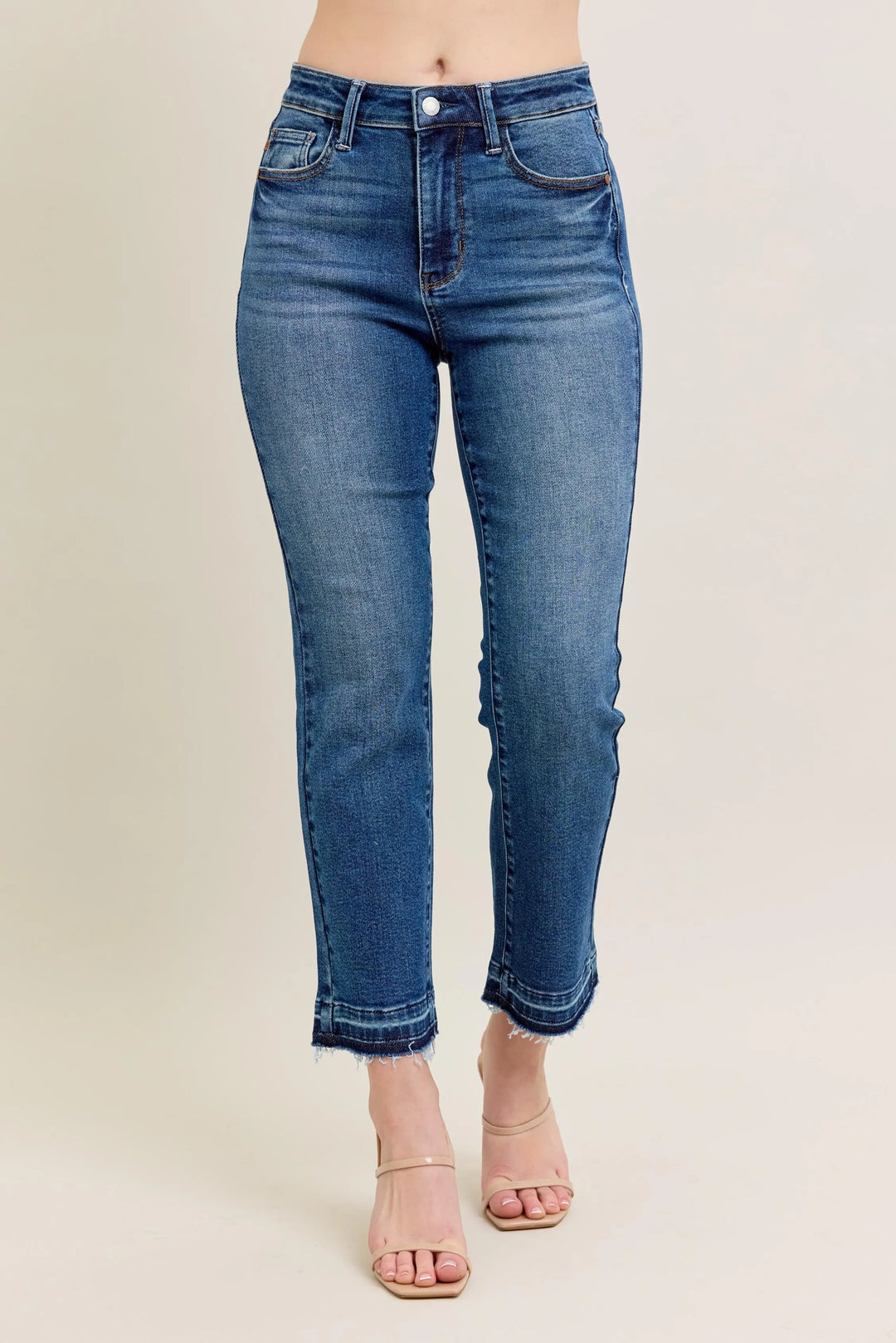 Md Judy Blue Full Size Hw Vintage Wash Release Hem Kick Flare Jeans Plus Size
