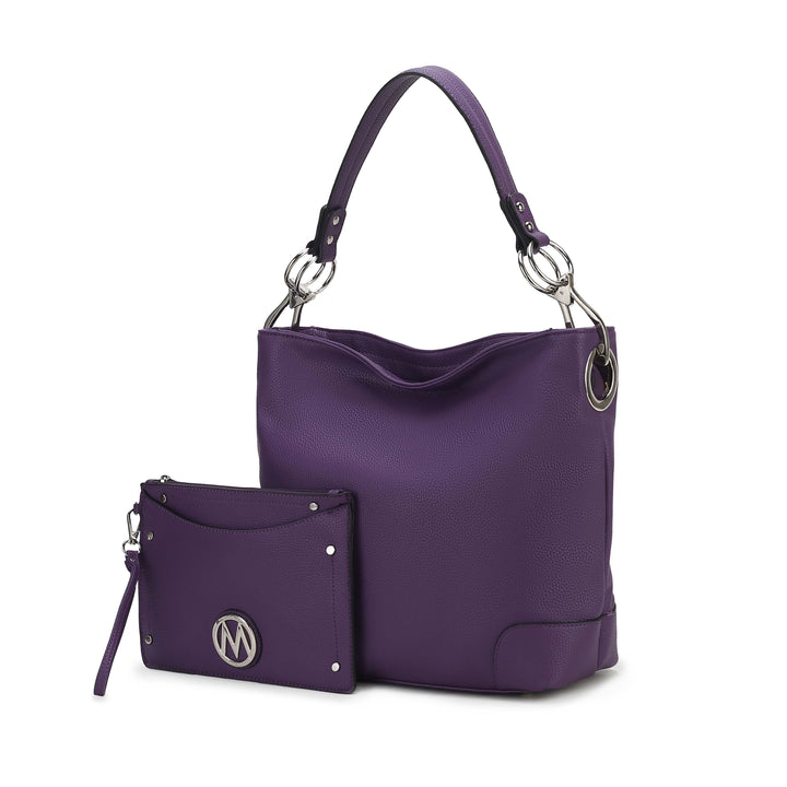 Pewter Mkf Viviana Women Hobo Bag With Wristlet