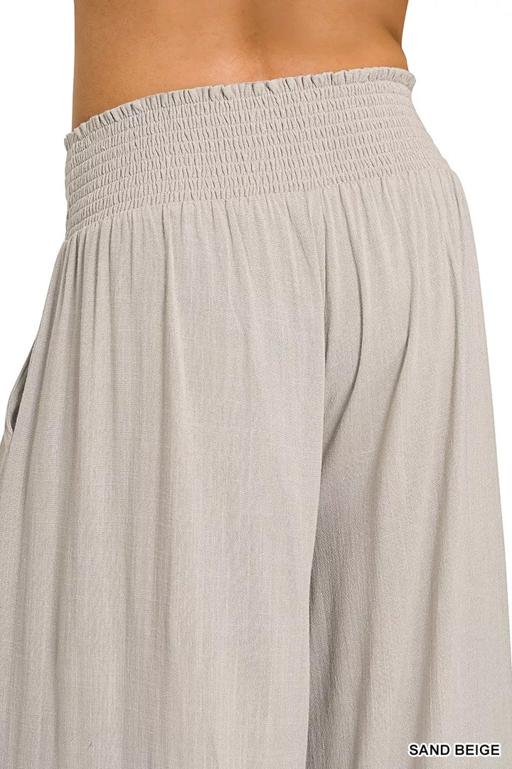 Zenana Smocked Waistband Wide Leg Lounge Pants 3