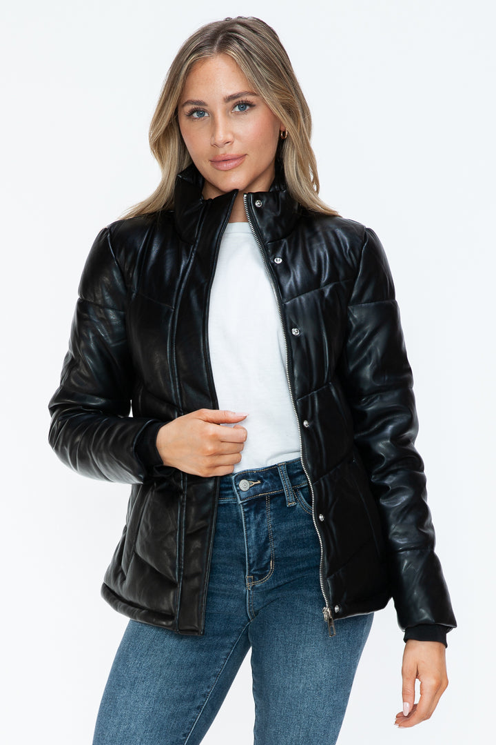 Snobbish Pocketed Zip Up Turtleneck Puffer Jacket 2