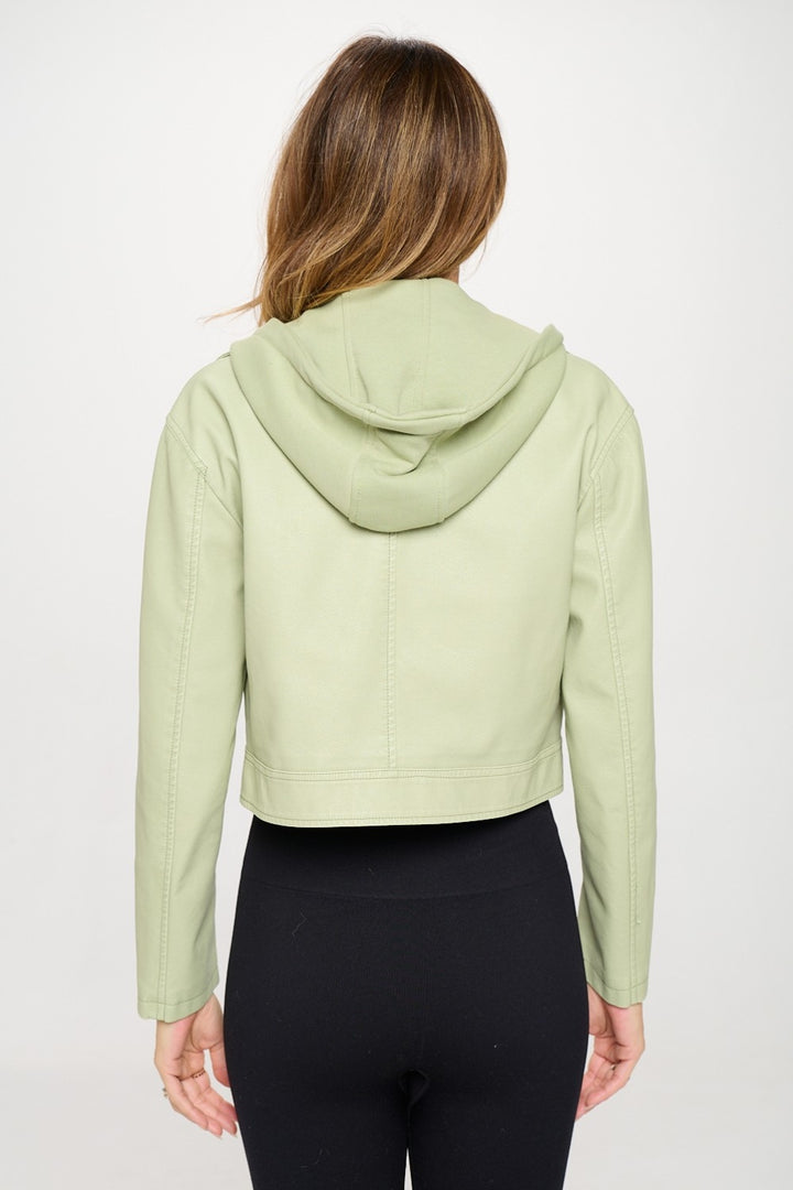 Mint Coalition La Snap Down Cropped Hooded Jacket 1