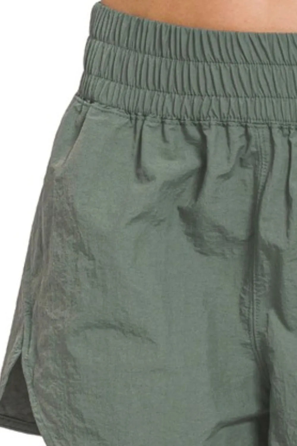 Ash Jade Zenana Windbreaker Smocked Waistband Running Shorts