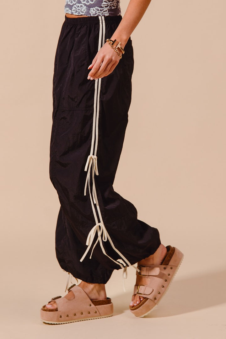 So Me Loose Fit Jogger Pants With Double Lined Side Detail