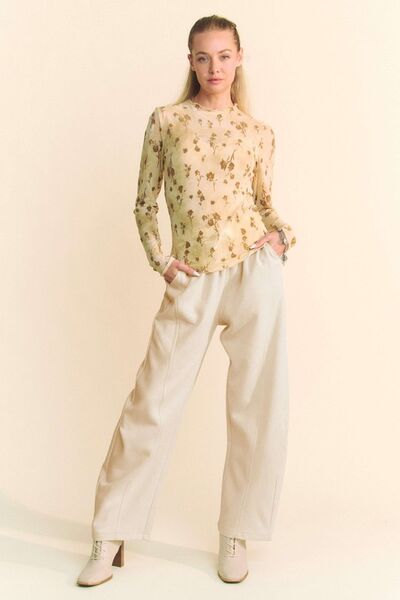 Davi Dani Drawstring Wide Leg Sweatpants 1