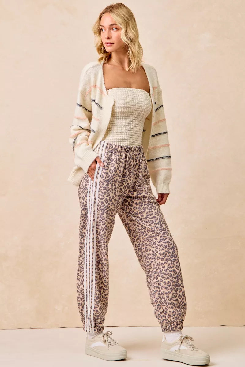 Bibi Side Lines Leopard Track Pants