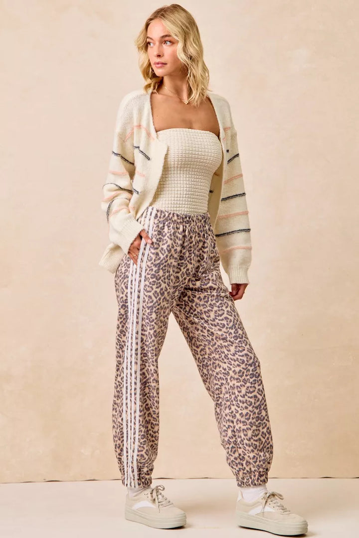Bibi Side Lines Leopard Track Pants