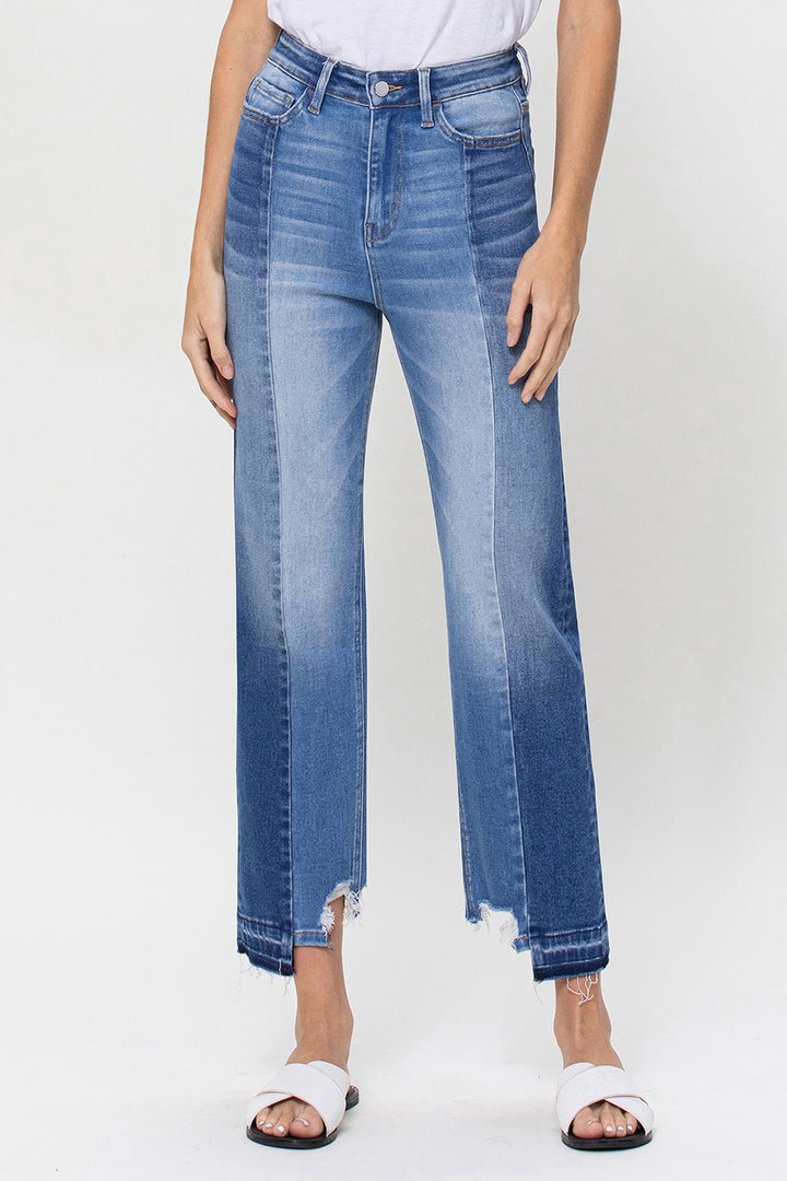 THE SPRING OF LINE Super High Rise Straight W Contrast And Hem Detail