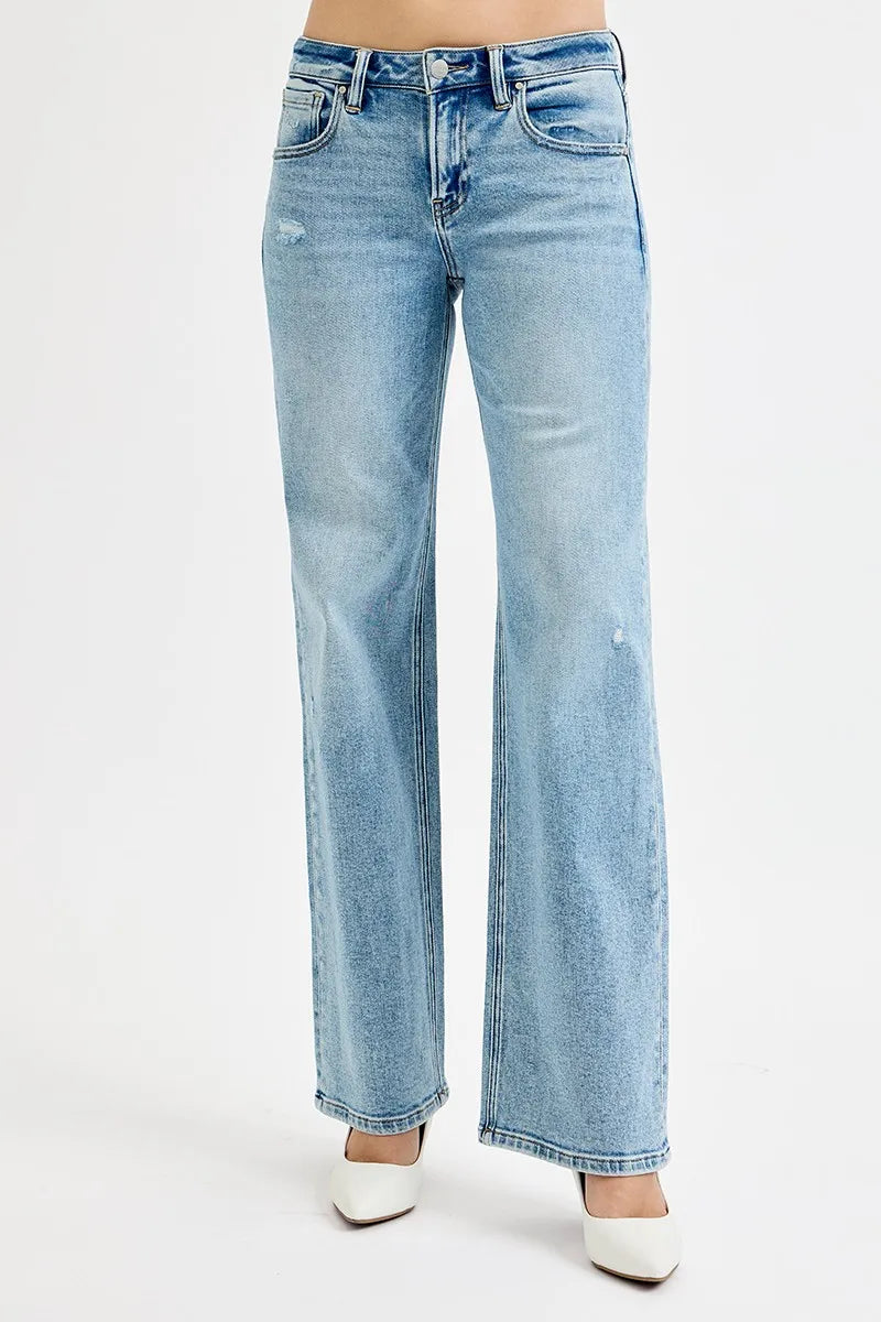 Medium Risen Full Size Low Rise Ankle Boyfriend Distressed Jeans Plus Size