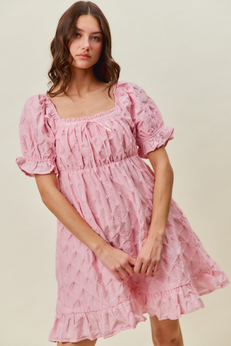 So Me Texture Woven Ruching On Bust Mini Dress 1