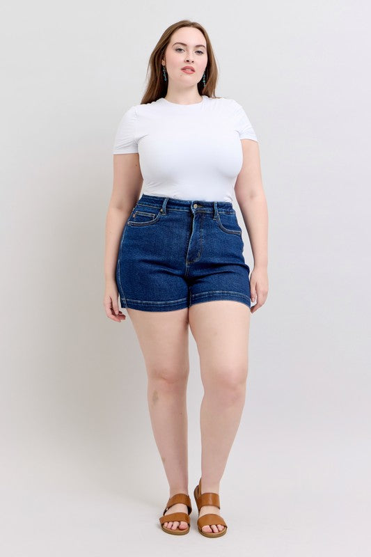Judy Blue Plus Size High Waist Tummy Control Denim Shorts