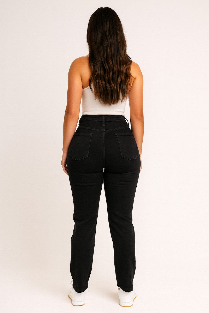 Black Vintage High Waisted Black Mom Jeans